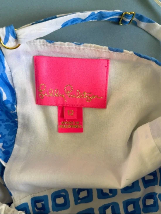 Lilly Pulitzer Charlese Resort White Glisten In The Sun Cotton Halter Maxi Dress - Picture 7 of 8